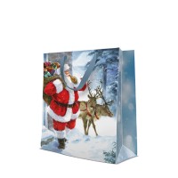 Geschenktüte Santa is coming groß, 33.5x26.5x13 cm