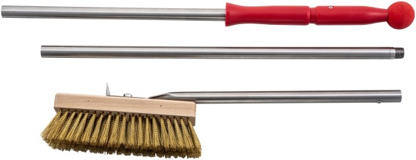 Ofenbürste 20x6x7cm Messingbürste zerlegbar L163cm rot
