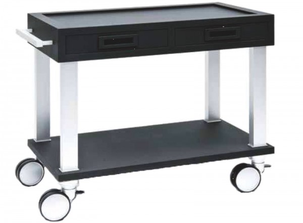 Zeta Servierwagen Basis mit 2 Schubladen schwarz