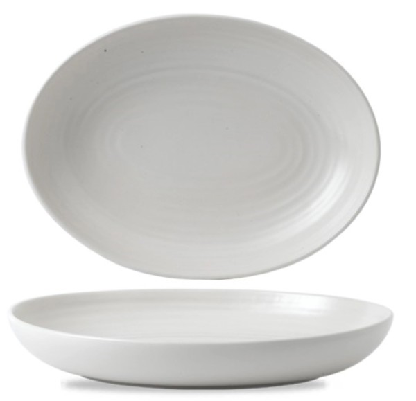 Evo Pearl Teller Tief Oval 26.7x19.7cm