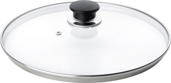 Glasdeckel mit Edelstahlrand D24cm
