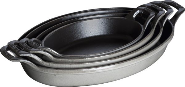 Auflaufform 24cm, oval, Graphit-Grau, Gusseisen
