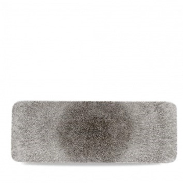 S.P. Raku Quartz Black Platte flach rechteckig 37.6x14cm
