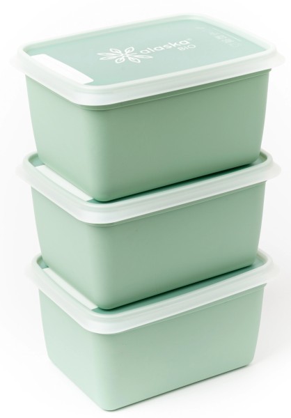 3er Set Alaska Bio Gefrierboxen 1000ml grün