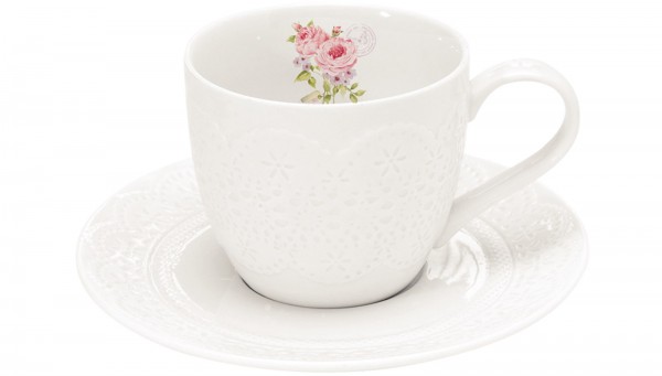 Rose Tee-Obertasse m. Untertasse, 250 ml