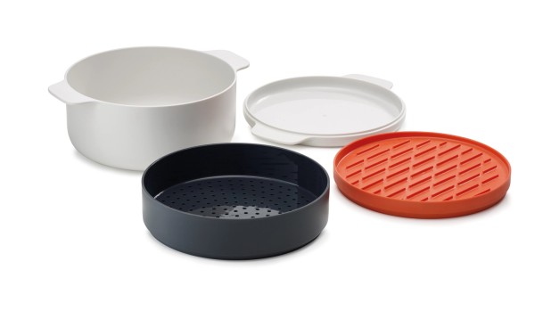 4er Set M-Cuisine Mikrowellenkocher grau orange