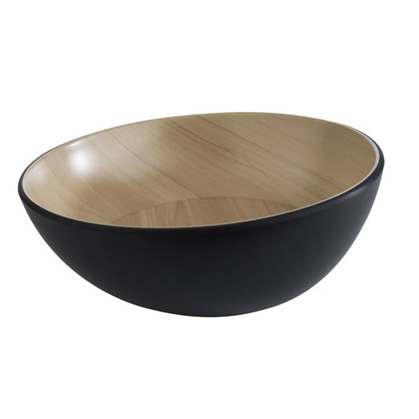 Schale FRIDA schwarz/Holzoptik D21.5cm, H7 / 8.5cm