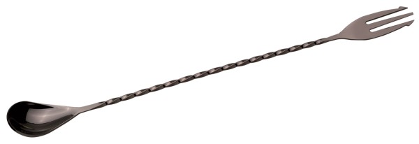 Mixlöffel mit Gabel 30cm schwarz beschichtet
