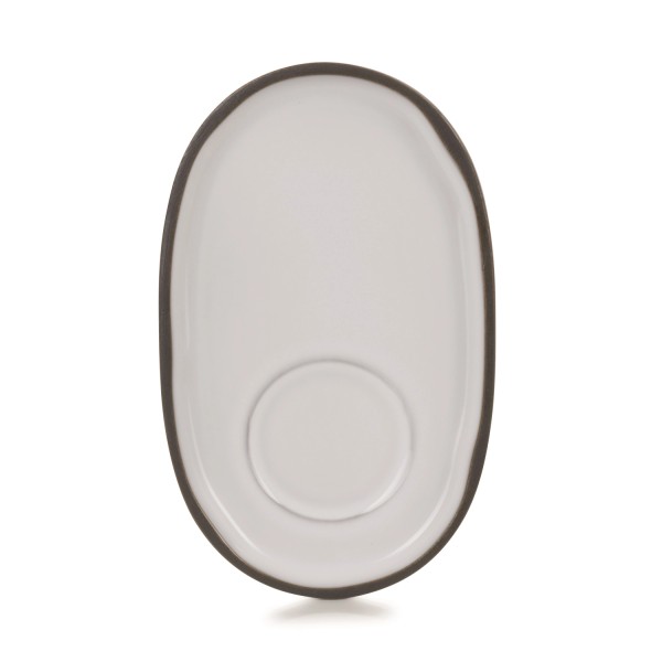 Caractère Untertasse, 13.5x8.3x1.2cm, kumu. weiss