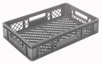 Behälter grau 60x40x12cm Standard Boden und Wände perforiert