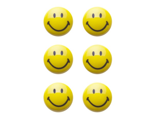 Magnet-Set 6St. Smiley ø3cm