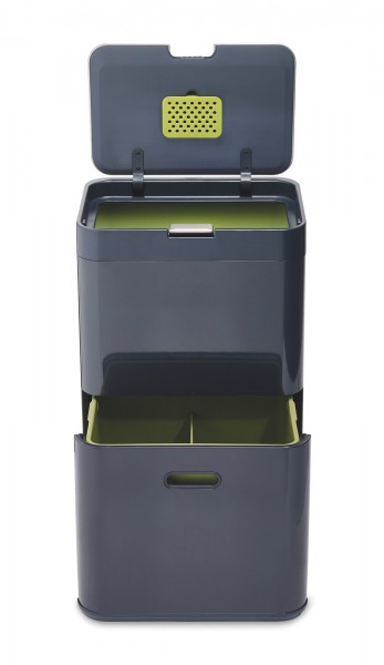 Totem 60l Recycling Station, grau/grün, 40x30x79.7 cm