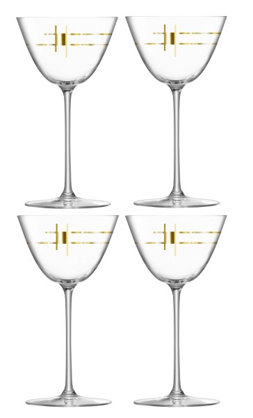 4er Set Century Martiniglas 195ml gold