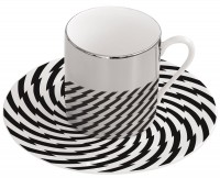 Magic Cup Espressotasse m. Untere in GB, "Flash" s/w, 120 ml