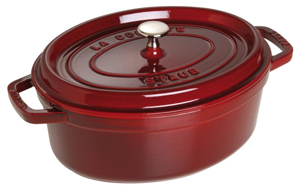 Cocotte 31cm, oval, Grenadine-Rot, Gusseisen 5.5l