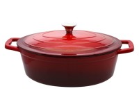 Bräter Gusseisen rot 41x25cm