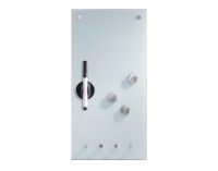 Memobord m. Haken Glas weiss
