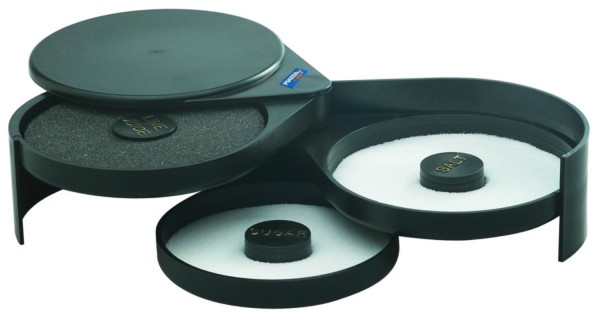 Salz oder Zuckerumrander schwarz 3tlg 15.5cm