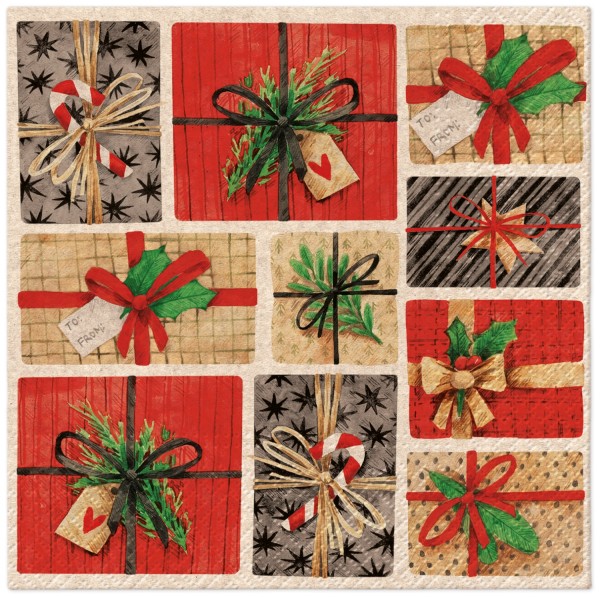 Servietten Lunch 20x We care Composition With Gifts, 33x33cm