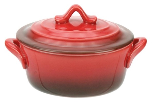 Auflaufform rund mit Deckel 0.5 L, 12.5x7cm, rot
