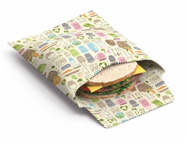 2er Set Bienenwachs Sandwich&Snackbeutel w. 17x17/17x21cm