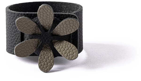 Serviettenring Blume grau schwarz