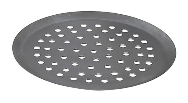 Pizzablech rund gelocht D: 24cm Blaustahl
