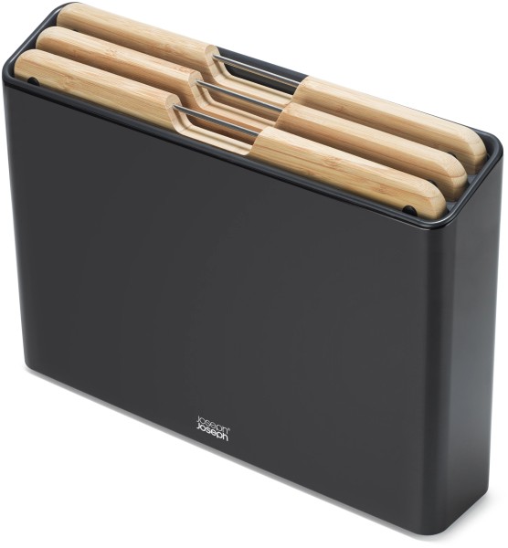 Folio Schneidbrett 3tlg Bambus mit Edelstahl Aufbewahrung