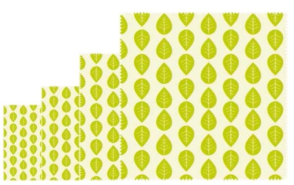 4er Set Pflanzenwachstuch vegan 16x16,18x20,25x28,33x35.5cm