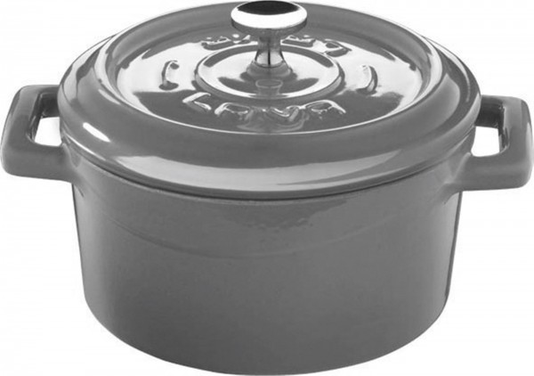 Playground Cocotte rund grau Ø10cm mit Deckel 0,35l h:7cm