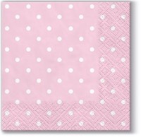 Servietten Cocktail 20x Punkte rosa/weiss, 25x25cm