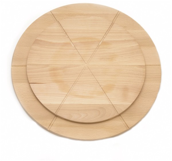 Pizzabrett mit Einteilung D40cm Buche