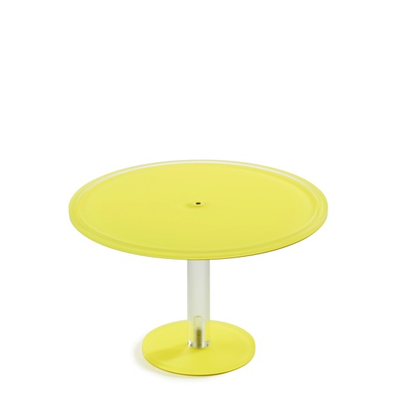Sweety Tortenplatte auf Fuss D33cm gelb Nacryl