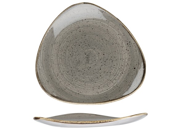 Stonecast Peppercorn Grey Triangel Teller flach 22.9cm