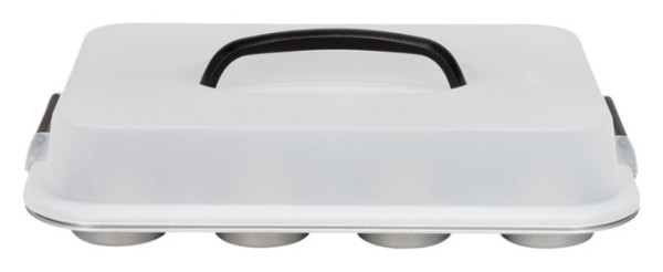 Muffinblech m.Deckel Silver