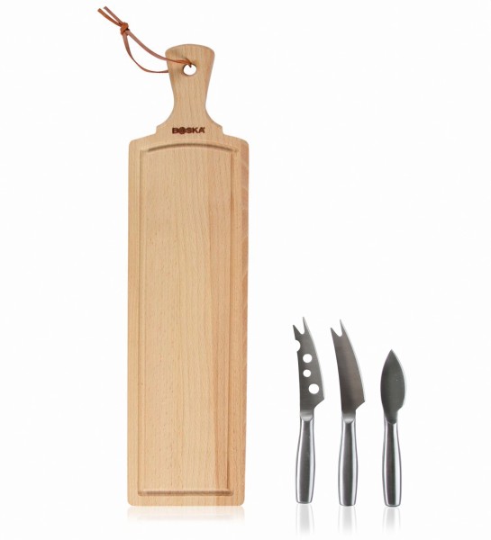 Käseset Amigo L35.6cm B14cm Buchenholz Edelstahl