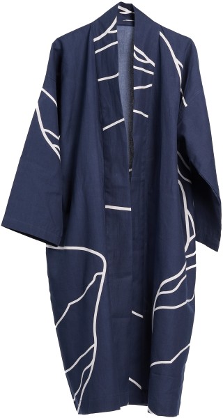 Reconnect Bademantel M/L dark blue Biobaumwolle