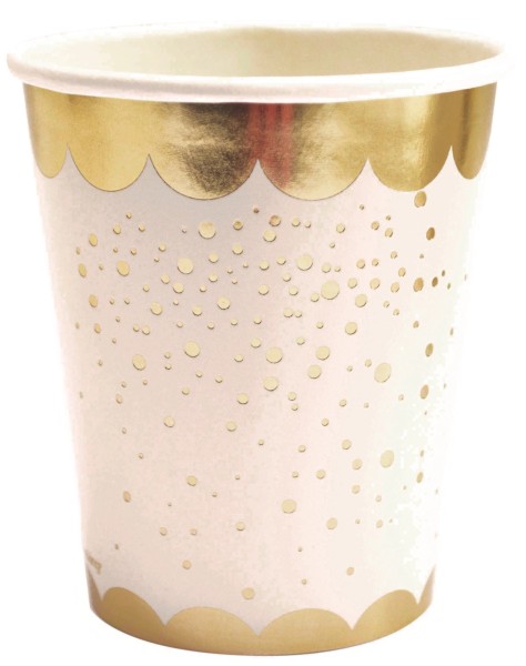 Becher Karton, 8 Stk. Gold 25cl