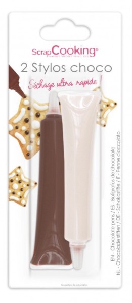 2er Set Schokostifte Weiss- und Milchschokolade 2x25g