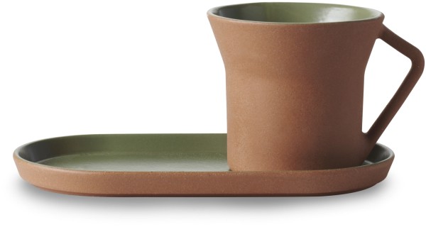 Contre-Jour Teetasse mit Untertasse 200ml olive grün