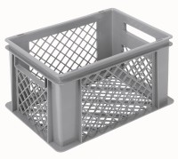 Behälter grau 40x30x22cm Standard Boden und Wände perforiert