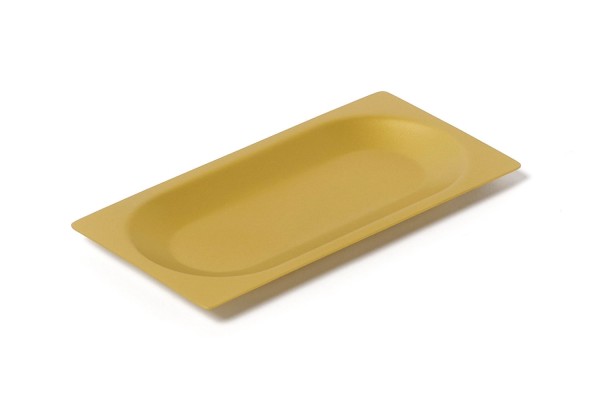 Lab Edelstahlteller, rechteckig, 1/2 Portion, Ice Gold