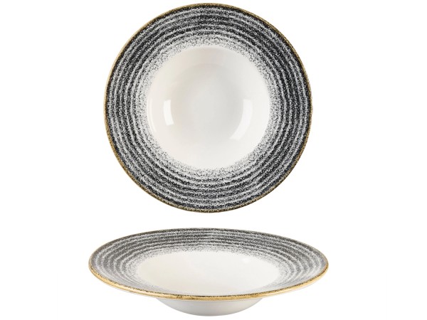 S.P. Homespun Charcoal Black Teller tief Fahne 28cm