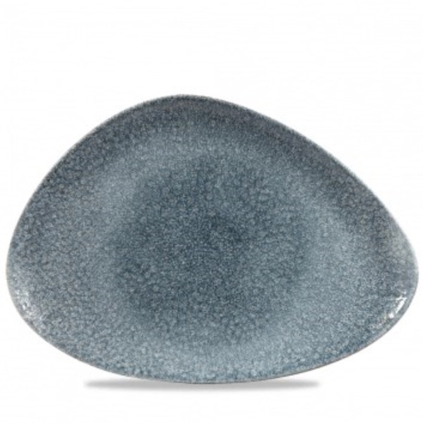 S.P. Raku Topaz Blue Triangel Platte flach 35.6x25cm,