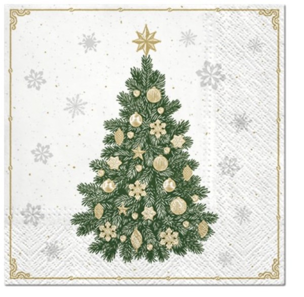 Servietten Lunch 20x Frosty Tree, 33x33cm