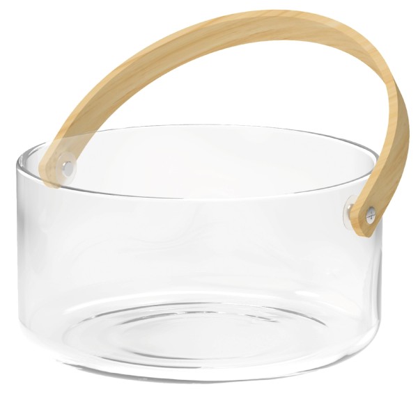 Servierschale mit Henkel, transparent