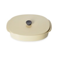 Caractère Platte mit Deckel 26X18,5 muskatnuss