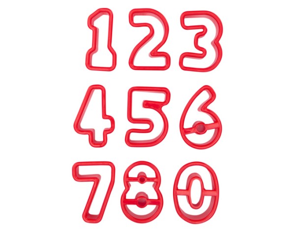 Ausstecher Set Zahlen rot