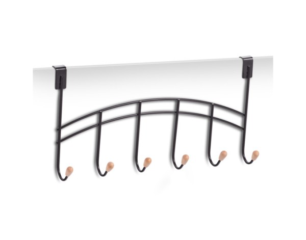 Türhakenleiste 6er schwarz41cm