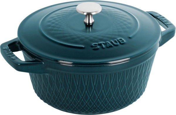 Twisted Cocotte 24cm, rund, La Mer, Gusseisen 3.7l